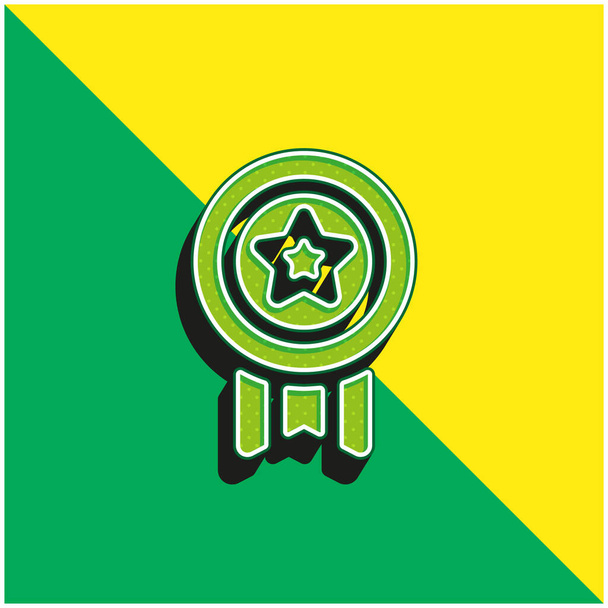 Conquista Verde e amarelo moderno logotipo vetor 3d ícone - Vetor, Imagem