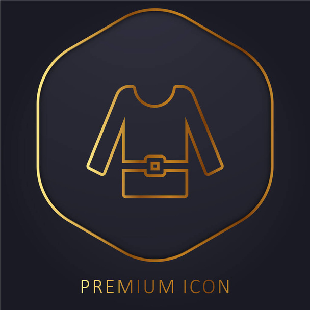 Blusa de línea dorada logotipo premium o icono - Vector, Imagen