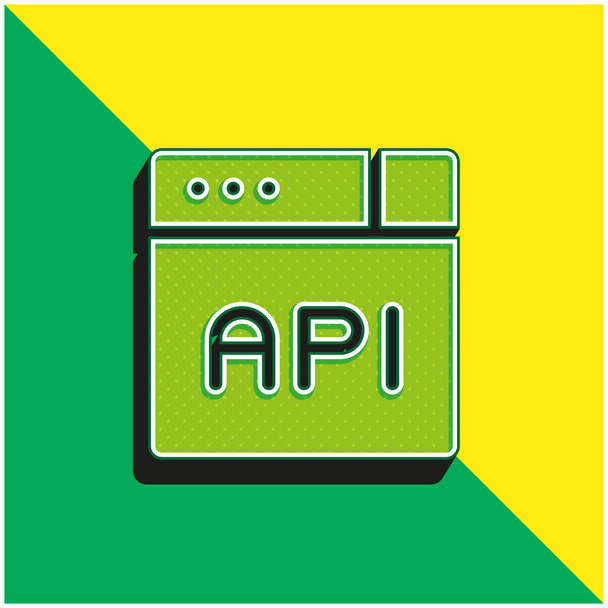API zelené a žluté moderní 3D vektorové logo - Vektor, obrázek