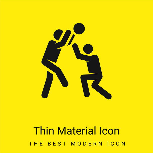 Basketball Player minimal bright yellow material icon - Vector, Image