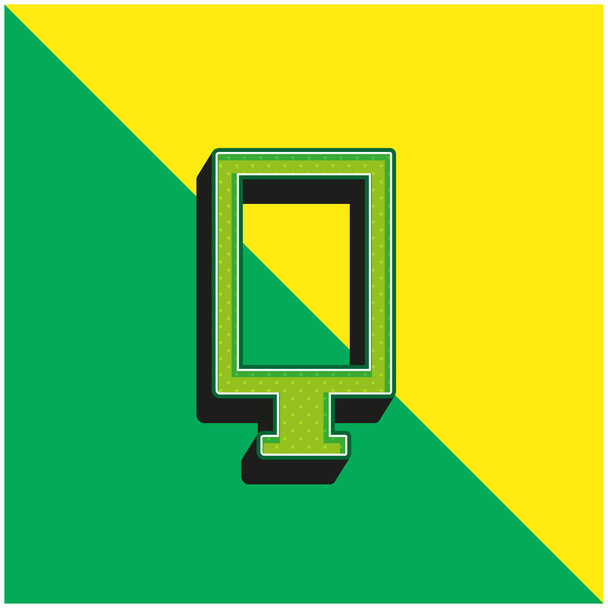 Зеленый и желтый современный трехмерный логотип - Вектор,изображение