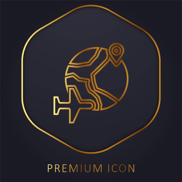 Złota linia lotnicza logo premium lub ikona - Wektor, obraz