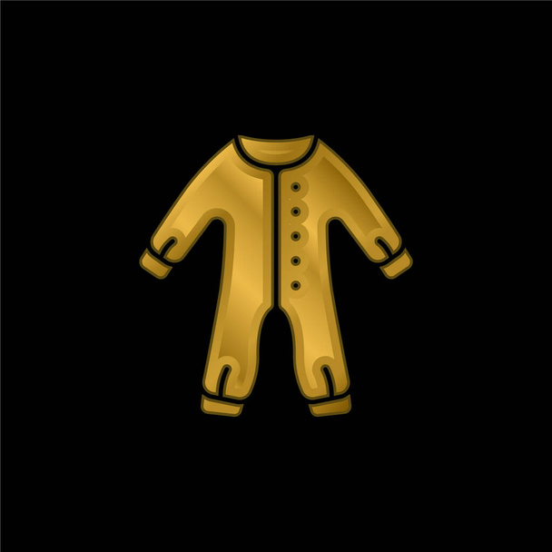 Baby Clothes oro placcato icona metallica o logo vettoriale - Vettoriali, immagini
