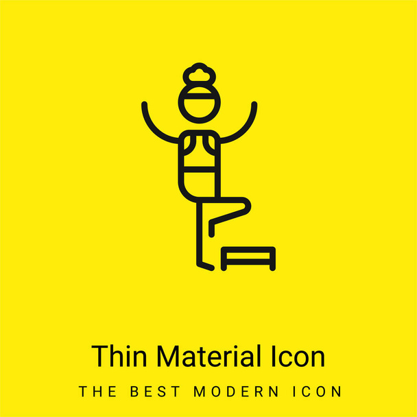 Aerobic minimal bright yellow material icon - Vector, Image