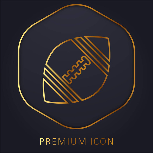 Fútbol americano línea dorada logotipo premium o icono - Vector, imagen