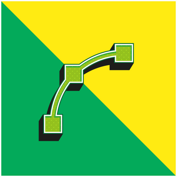 Bogen Grünes und gelbes modernes 3D-Vektor-Symbol-Logo - Vektor, Bild