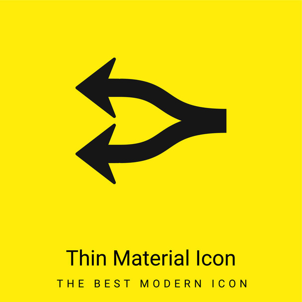 Forcella Freccia icona materiale giallo brillante minimo - Vettoriali, immagini