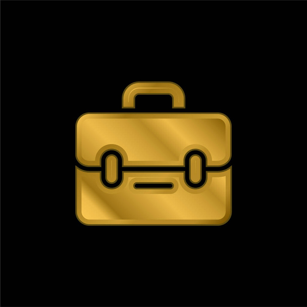 Aktentasche vergoldet metallisches Symbol oder Logo-Vektor - Vektor, Bild