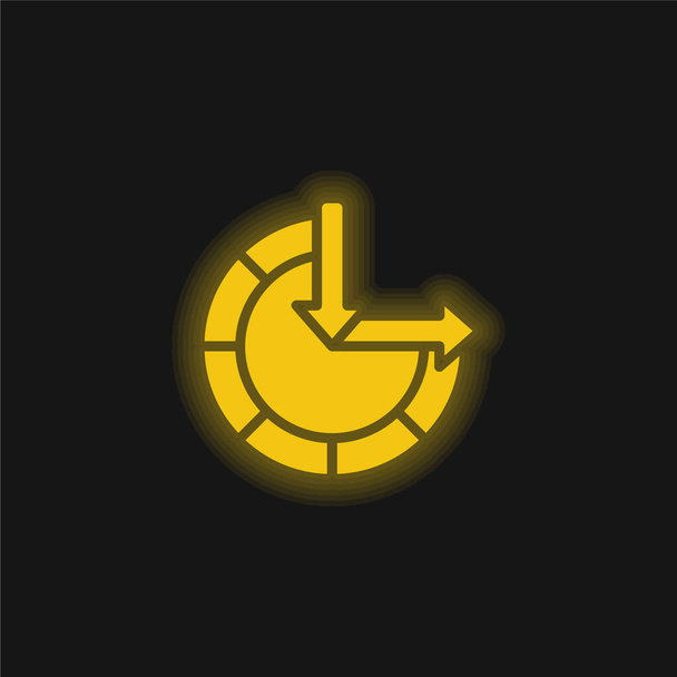 Přístupnost žlutá zářící neonová ikona - Vektor, obrázek