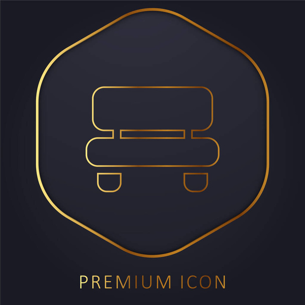 Logotipo o icono premium de la línea dorada del banco - Vector, imagen