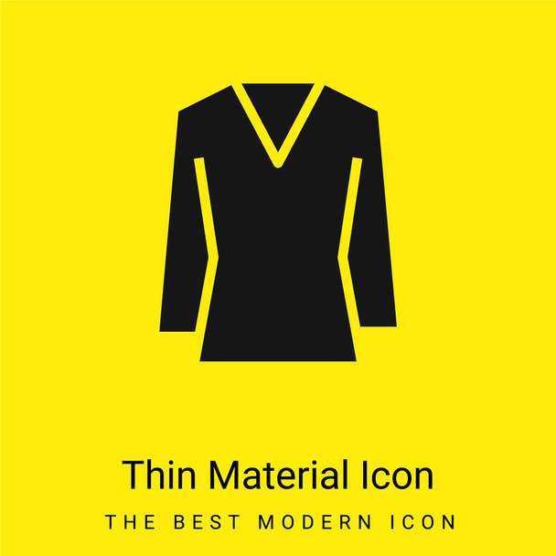 Blouse minimal bright yellow material icon - Vector, Image