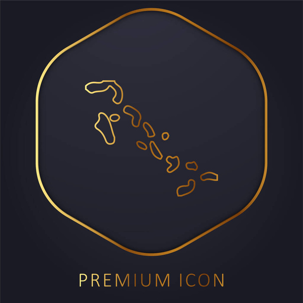 Bahamas línea de oro logotipo premium o icono - Vector, Imagen