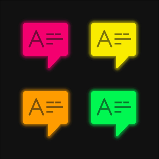 Odpověď čtyři barvy zářící neonový vektor ikona - Vektor, obrázek