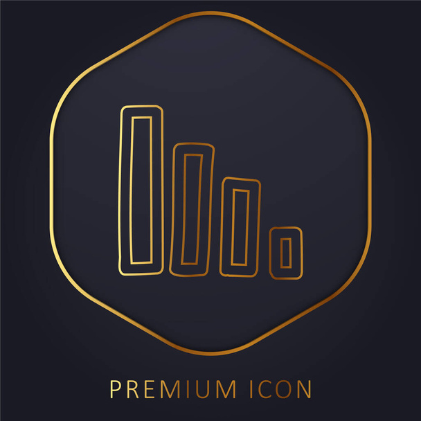 Bars Graphic Hand Drawn Outlines golden line premium logo or icon - Vector, Image