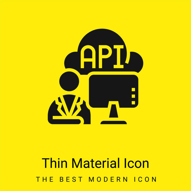 Api minimale helder geel materiaal icoon - Vector, afbeelding