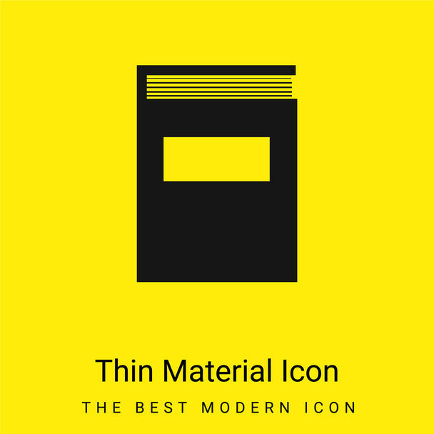 Book Of Black Cover minimal bright yellow material icon - Vector, Image
