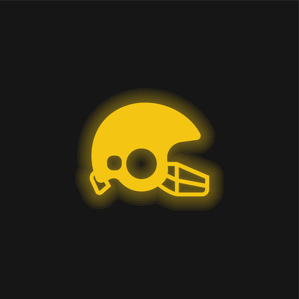 American Football geel gloeiende neon pictogram - Vector, afbeelding