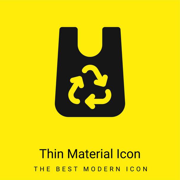 Bag minimal bright yellow material icon - Vector, Image