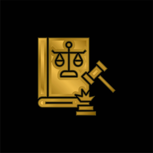 Subasta chapado en oro icono metálico o logo vector - Vector, Imagen