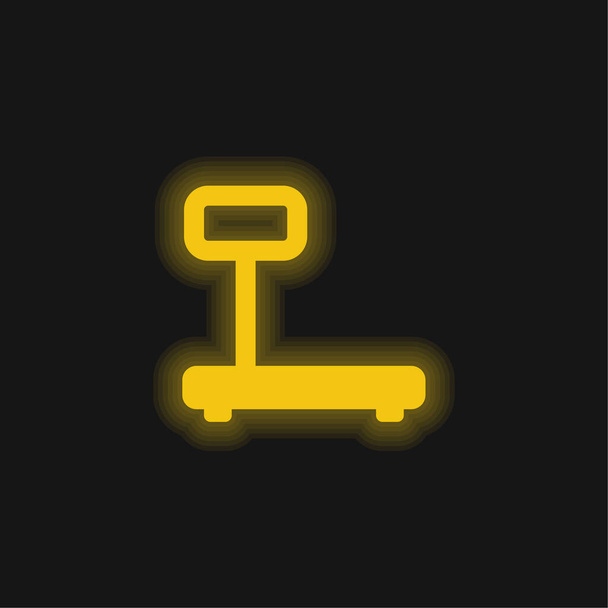 Большая жёлтая светящаяся неоновая икона - Вектор,изображение
