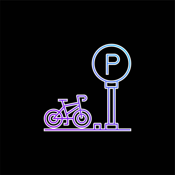 Kerékpár Parkoló kék gradiens vektor ikon - Vektor, kép