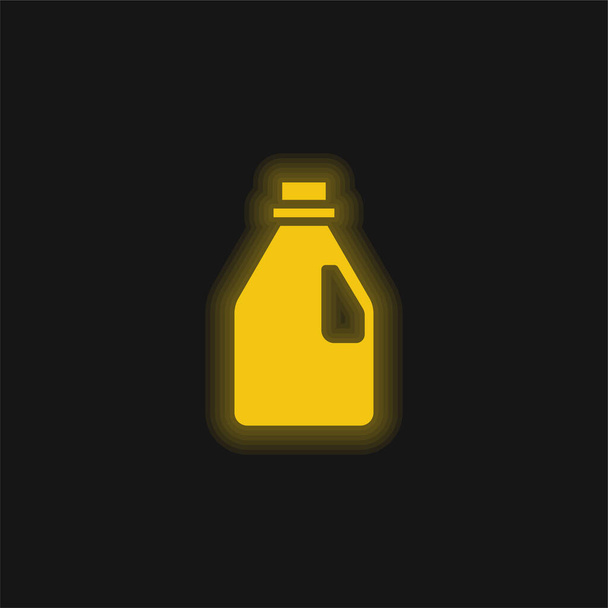 Pullo keltainen hehkuva neon kuvake - Vektori, kuva