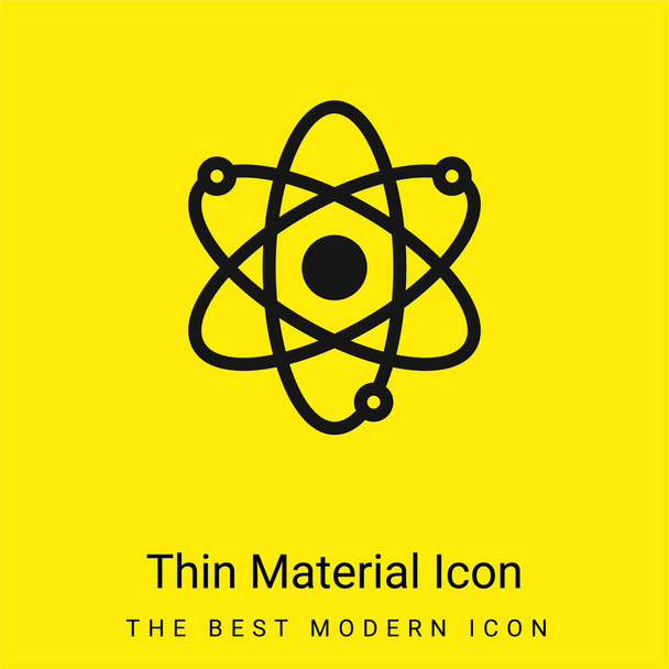 Atom minimální jasně žlutý materiál ikona - Vektor, obrázek