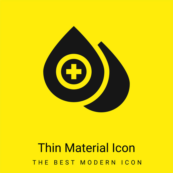 Blood Drop minimal bright yellow material icon - Vector, Image