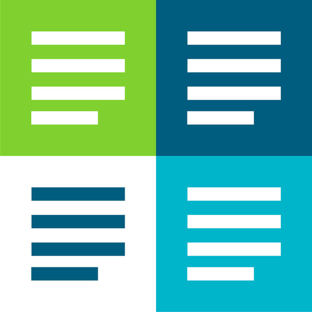 Alinear plana de cuatro colores mínimo icono conjunto - Vector, Imagen
