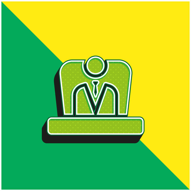 ボスグリーンと黄色の現代的な3Dベクトルアイコンのロゴ - ベクター画像