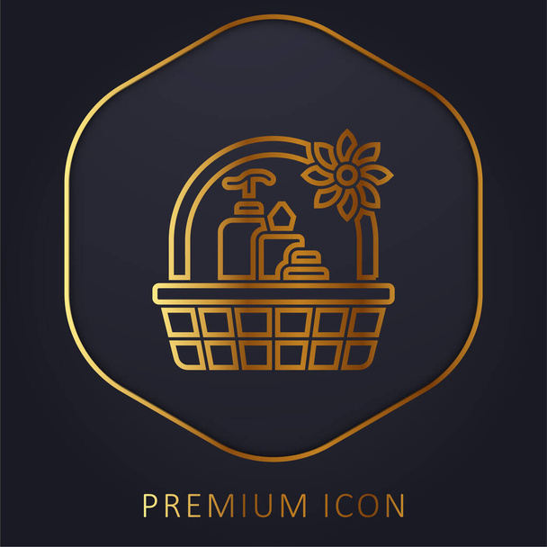 Korb goldene Linie Premium-Logo oder Symbol - Vektor, Bild