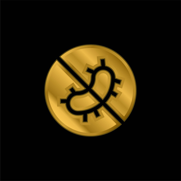 Antibakteriyel Kumaş Altın kaplama metalik simge veya logo vektörü - Vektör, Görsel
