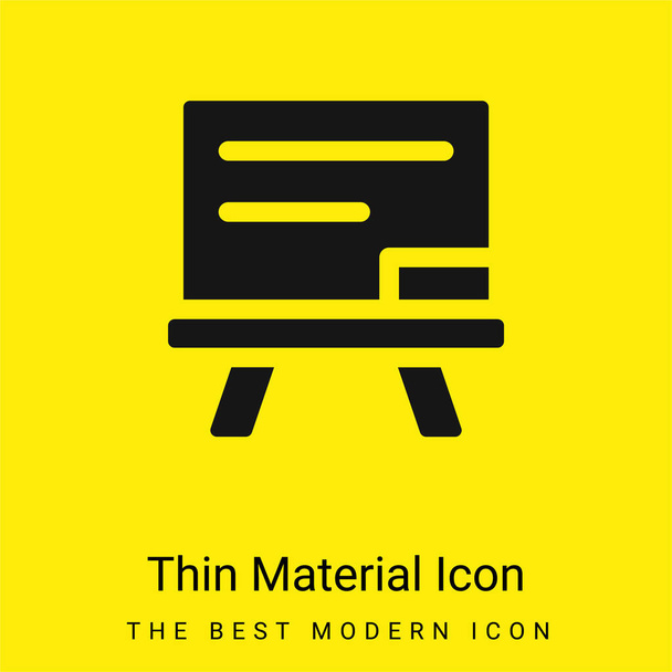 Blackboard mínima amarelo brilhante ícone material - Vetor, Imagem