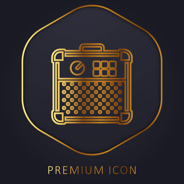 Amplificateur ligne dorée logo premium ou icône - Vecteur, image