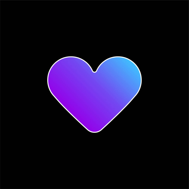 Icône vectorielle dégradé bleu coeur noir - Vecteur, image