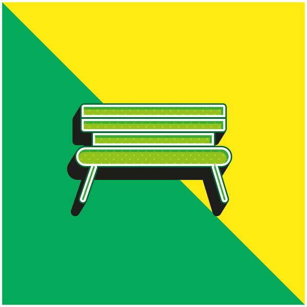 Ławka Zielony i żółty nowoczesny ikona wektora 3D logo - Wektor, obraz