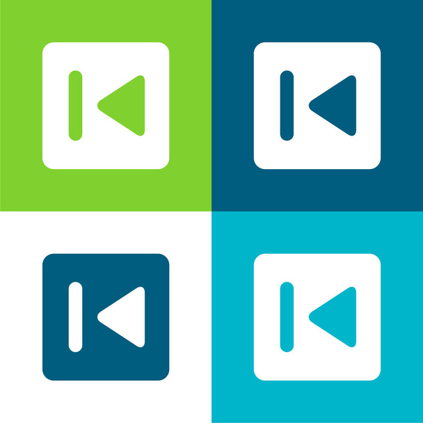 Botón trasero Conjunto de iconos mínimo de cuatro colores - Vector, imagen
