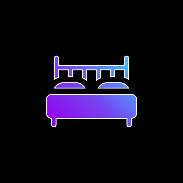 Ikona wektora gradientu niebieskiego łóżka - Wektor, obraz