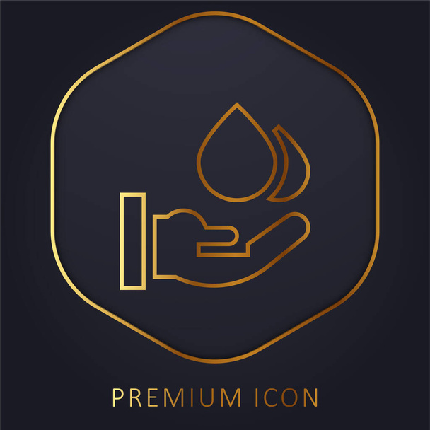 Blood Donation golden line premium logo or icon - Vector, Image