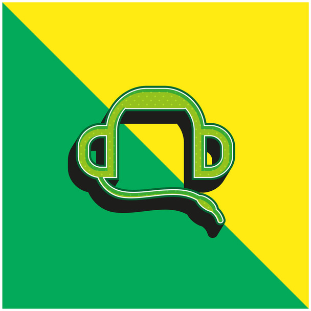 Auriculars Zielone i żółte nowoczesne logo wektora 3D - Wektor, obraz