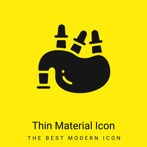 Bagpipe ícone material amarelo brilhante mínimo - Vetor, Imagem
