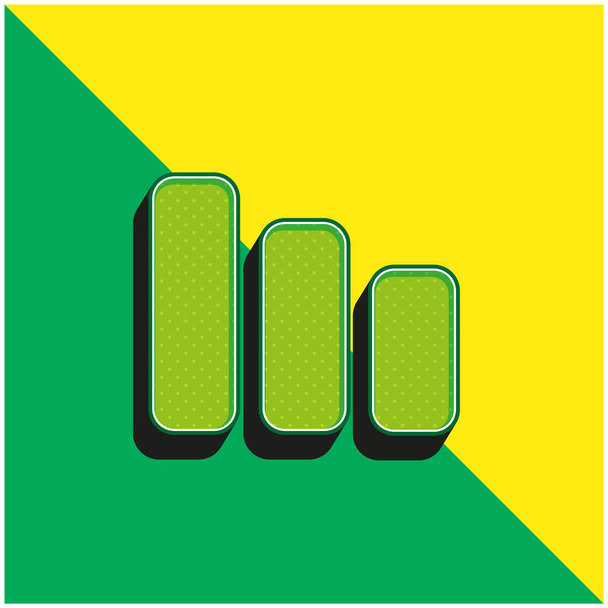 バーシンボル緑と黄色のモダンな3Dベクトルアイコンのロゴ - ベクター画像