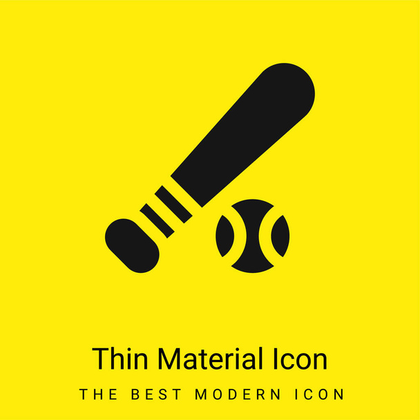 Baseball Koule minimální jasně žlutý materiál ikona - Vektor, obrázek