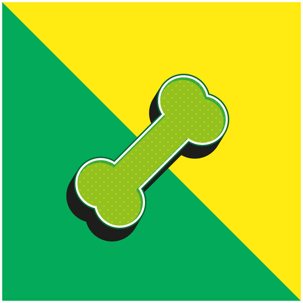 Ossos Verde e amarelo moderno logotipo vetor 3d ícone - Vetor, Imagem