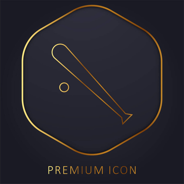 Baseball-Ausrüstung goldene Linie Premium-Logo oder Symbol - Vektor, Bild