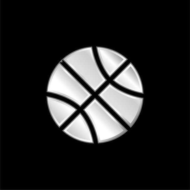 Basketball versilberte Metallic-Ikone - Vektor, Bild