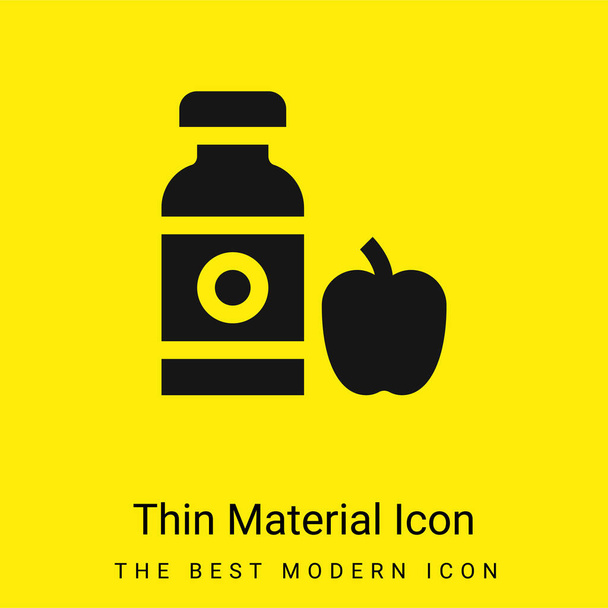 Яблочный сок минимальная ярко-желтый материал значок - Вектор,изображение