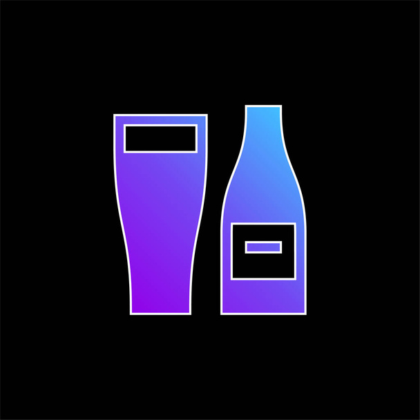 Beer blue gradient vector icon - Vector, Image