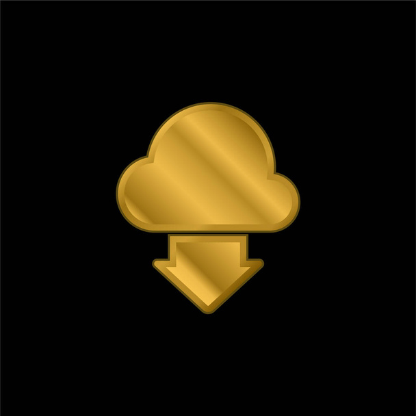 Arrow gold plated metalic icon or logo vector - Vector, Image