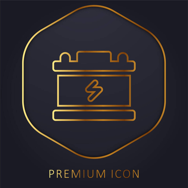Zlatá čára baterie prémiové logo nebo ikona - Vektor, obrázek